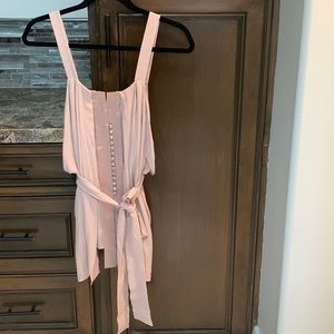 BCBGMaxazria silk lavendar women’s top with front tie. Size XXS